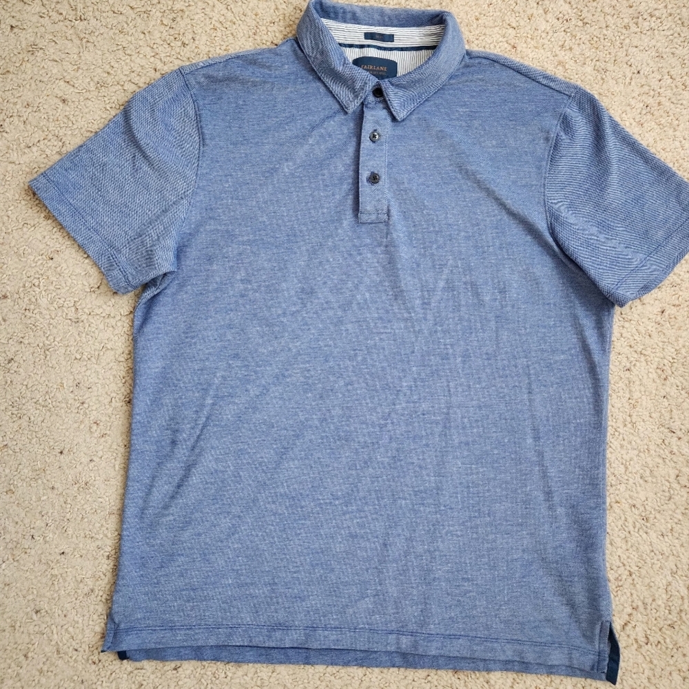 Fairlane Mens Slim Polo‎ Shirt Short Sleeve Performance Pique Size Large